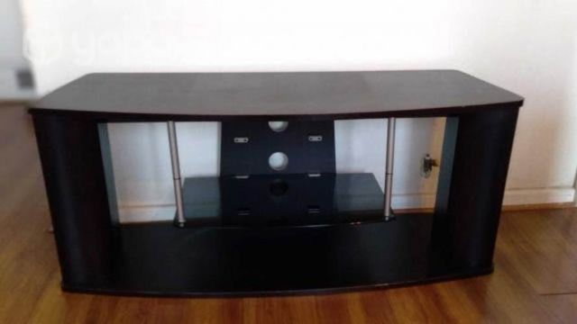 Rack organizador TV música de madera y vidrio