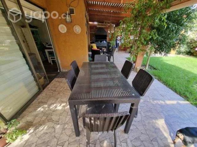 Mesa de terraza con vidrio + 8 sillas + 6 pisos+ m