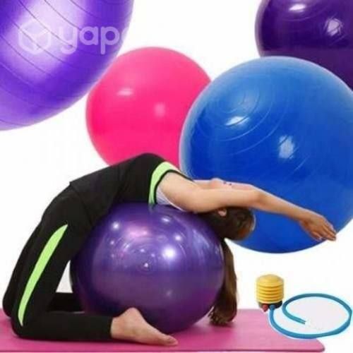 Pelota balon 75cm + Inflador Yoga Pilates Morada