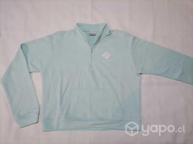 Poleron columbia dama talla l (verde agua)