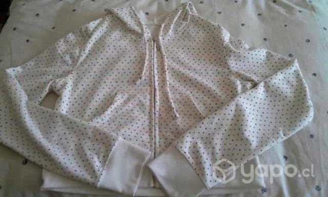 Poleron Blanco con Lunares de Colores, Talla M