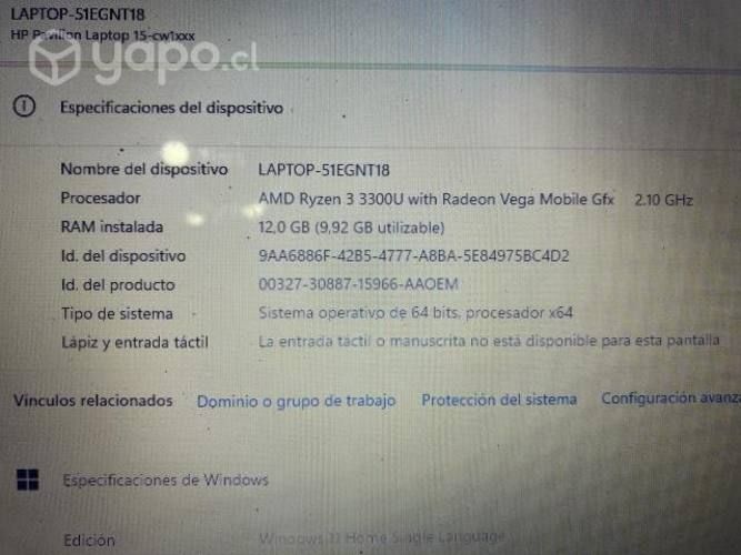 Notebook HP Pavilion 2 años de uso