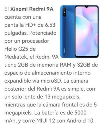 Excelente xiaomi redmi 9a, liberado un mes de uso
