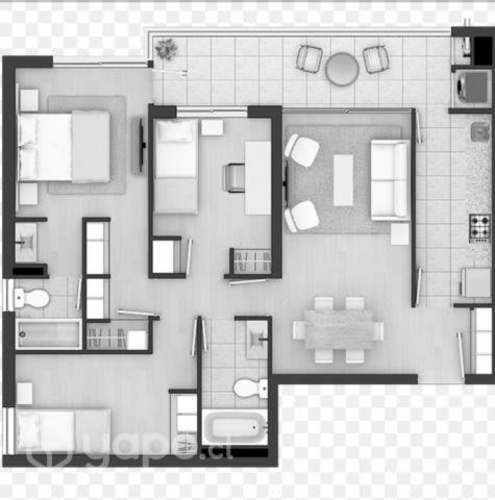 Vendo Depto Hermoso y Grande Metro Vicente Valdés