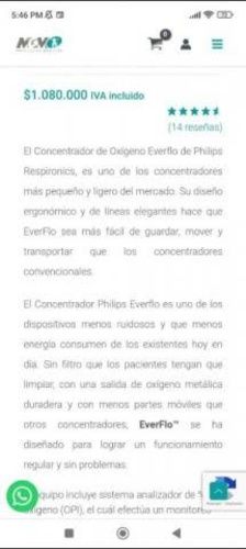 Máquina concentradora de oxígeno