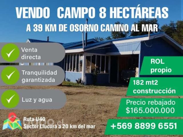 Vendo campo camino al mar osorno