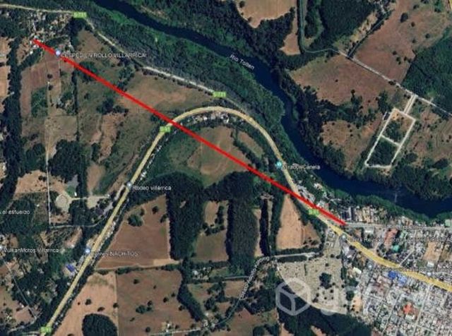 Vendo sitio con galpon 1,5 km de villarrica