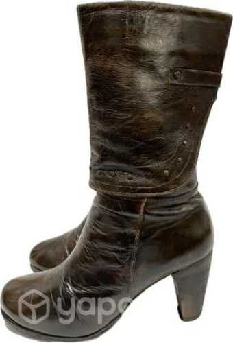 Bota 100% Cuero Marca Exs N*39 Café Matizado