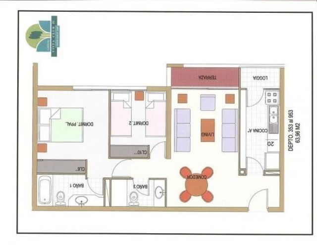 Dpto. 2 Dorm / 2 Baños / 1 Bod. Barrio República