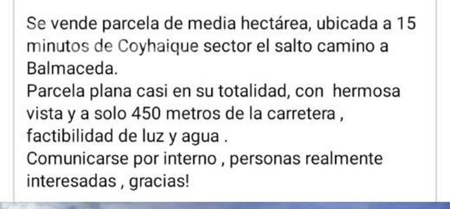 Parcela el salto-Coyhaique