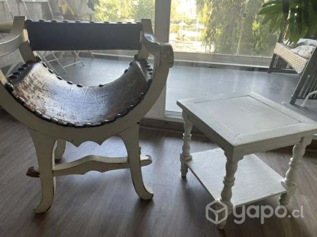 Sitial madera y cuero