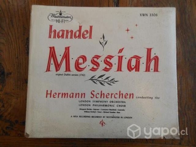 Vinilos 3 Handel Messiah , Hermann Scherchen 1956