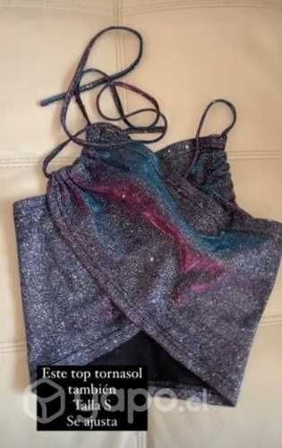 Crop Top tornasol Brillante