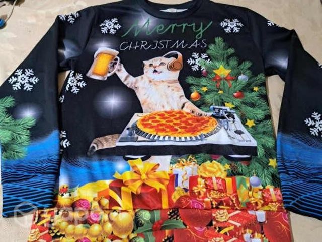 Poleron gato dj: merry christmas