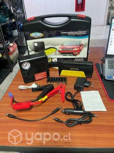 Partidor de auto batería powerbank + compresor 12v