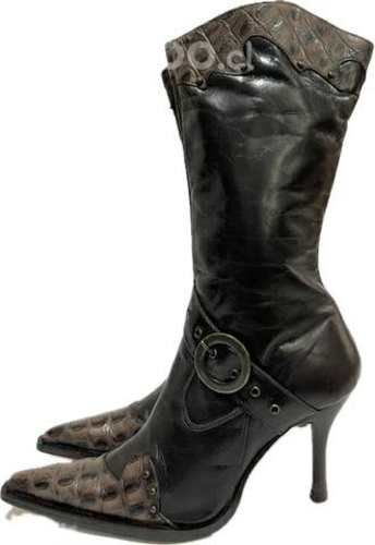 Bota Texano 100% Cuero Marca Exs N*40 Café Reptil