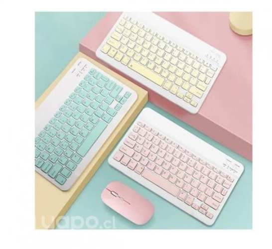 Set De Teclado Y Mouse Bluetooth Para Tablet