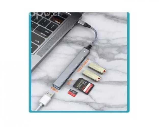 Concentrador De Red 5 En 1 Tipo C, Alta Velocidad