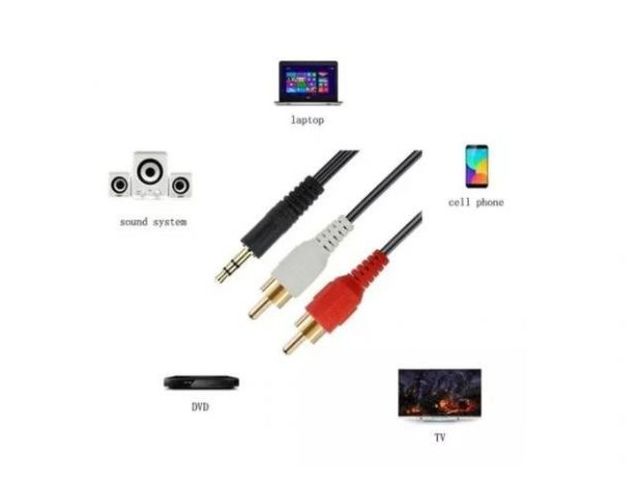 Cable Adaptador Conector Jack Y 3,5mm A 2 Rca Mach