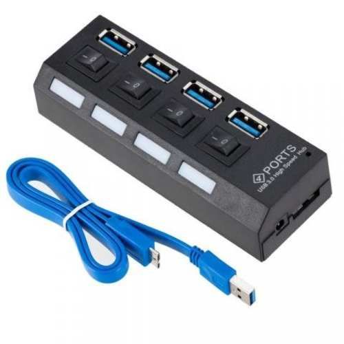 Concentrador Multi Usb 4 Puertos - Toma Corriente