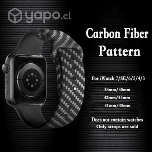 Correa Silicona Para Iwatch Apple - Fibra De Carbo