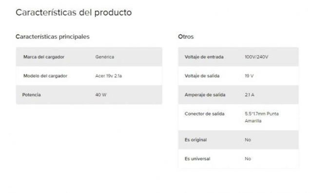 Cargador Notebook Acer 19v 2.1a 5.5*1.7mm Alternat