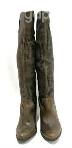 Bota Larga de Cuero Graso Marca Pixipie N*35 Café