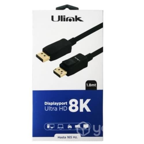 Cable display port 1,8 metros, 8k v1.4, negro