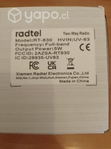 Radio Transmisor Vhf Uhf Banda Aérea Radtel -RT830