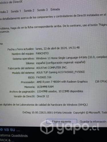 Notebook Asus TUF Gaming a15