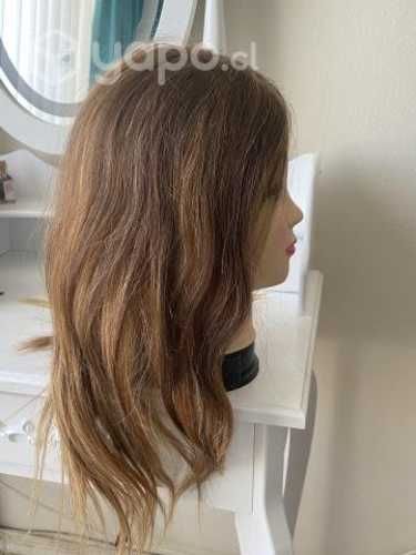 Peluca larga cabello natural más extensión