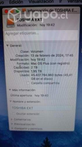 Disco duro externo toshiba 2tb detalle en carcasa
