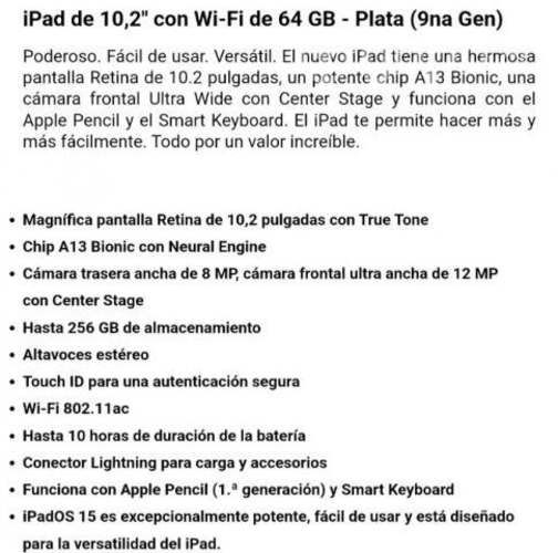 IPad novena generación 64 GB cómo nuevo