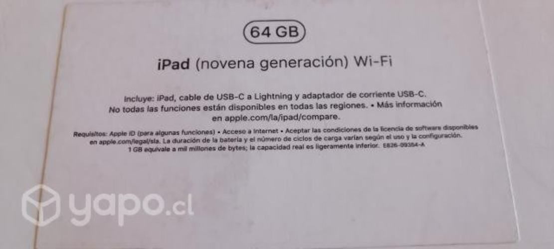 IPad novena generación 64 GB cómo nuevo