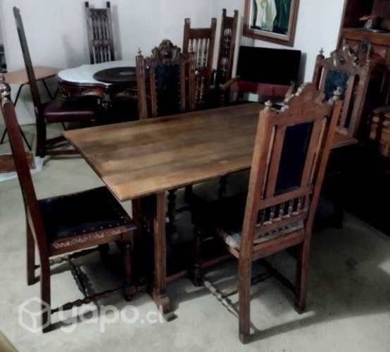 Juego de comedor antiguo, Mesa + 4 sillas