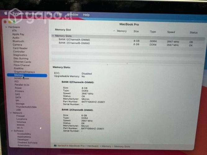 Macbook pro 16 / i7 / 2.6 / 16gb / 512 ssd 2019