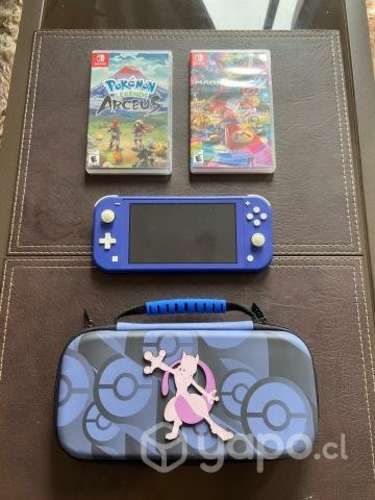 Nintendo switch lite + juegos + case