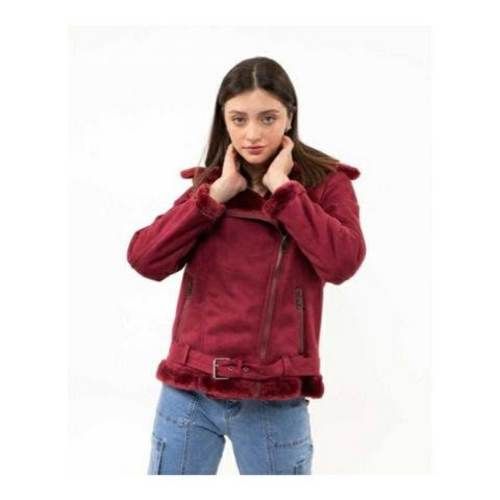 Chaqueta burdeo con peluche interior