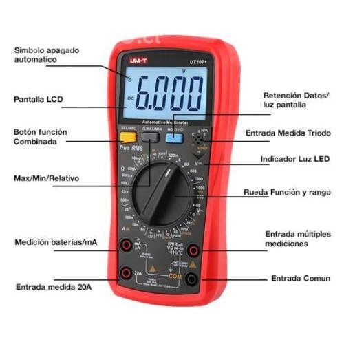 Multimetro Digital 1000v Voltimetro Bateria 12v