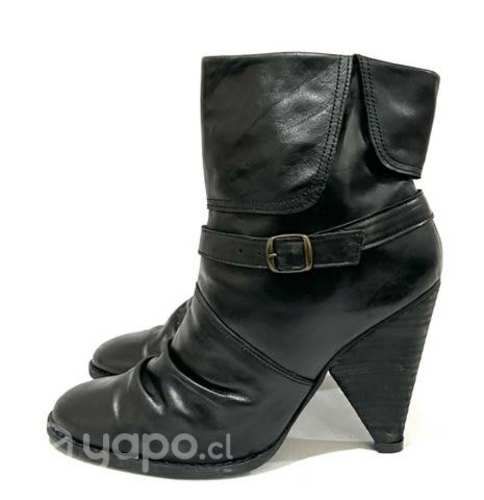 Botín Tacón 100% Cuero Marca Mor N*40 Negro
