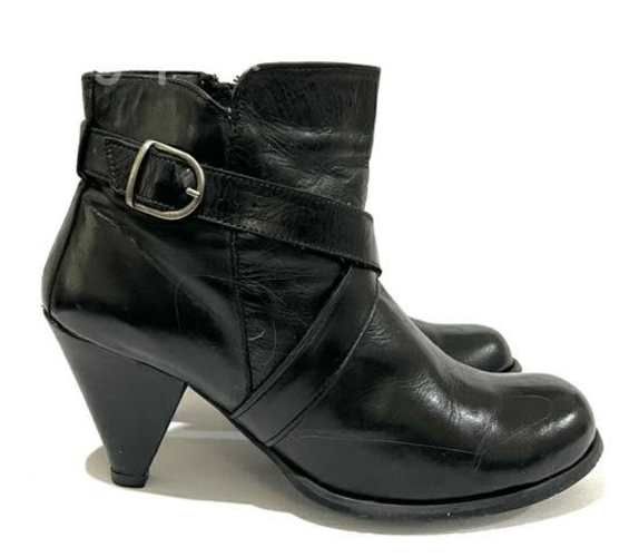 Botín 100% Cuero Marca Mor Hebilla N*37 Negro