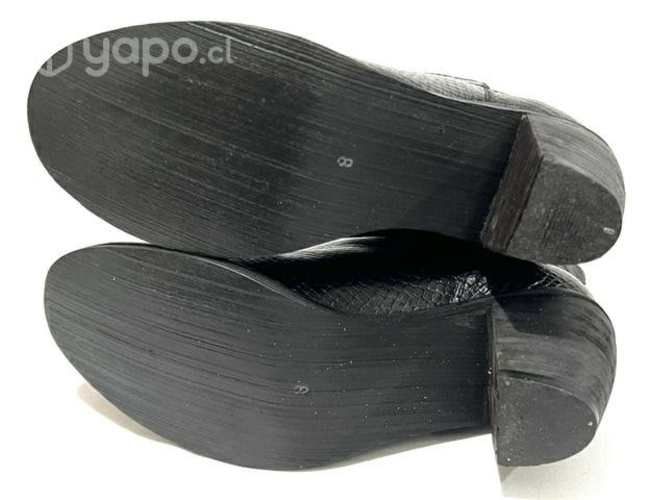 Botín Texano De Cuero Marca Wados N*38 Negro