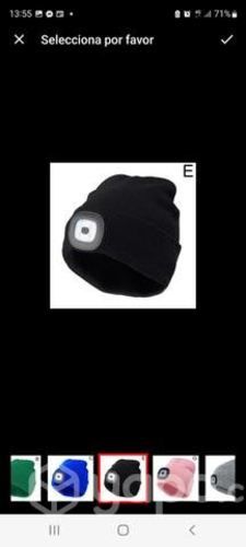 Gorra con lus led recargable
