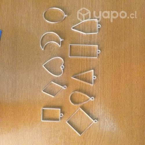 Colgantes biseles plateados