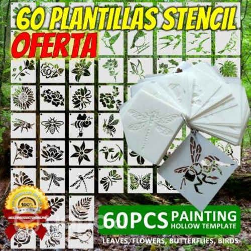 Pack De 60 Plantillas Stencil Ideal Manualidades,