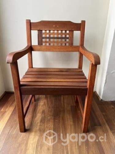 Juego de comedor de terraza de madera