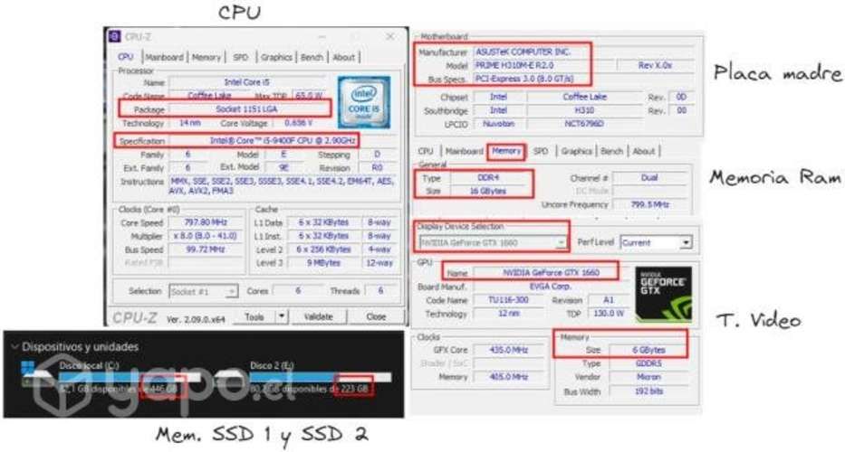 Pc Gamer (GamaAlta) / GTX 1660 Ti / Core i5 9400F