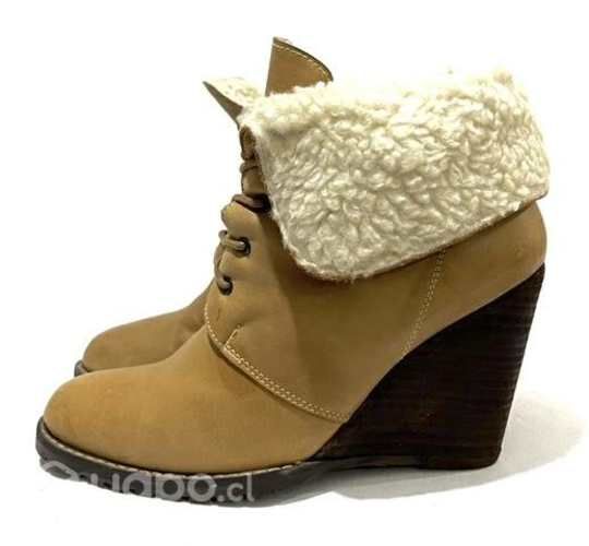 Botín Taco Chino 100% Cuero Marca Mor N*40 Café