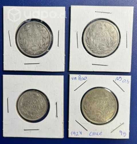 Monedas antiguas plata Chile