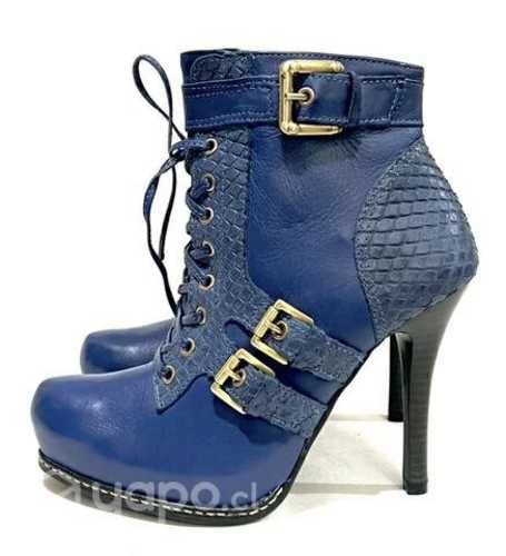 Botín Taco Alto 100% Cuero Marca Vía Marte N*33